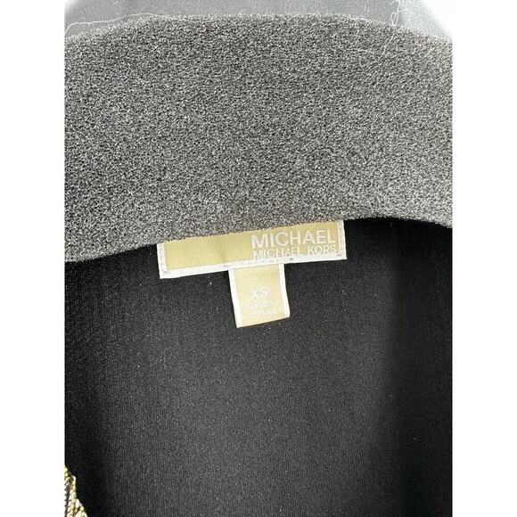 Michael Kors Dress Size XS Metallic Empire Waist V Neck Party Office Gold Event - Picture 3 of 8